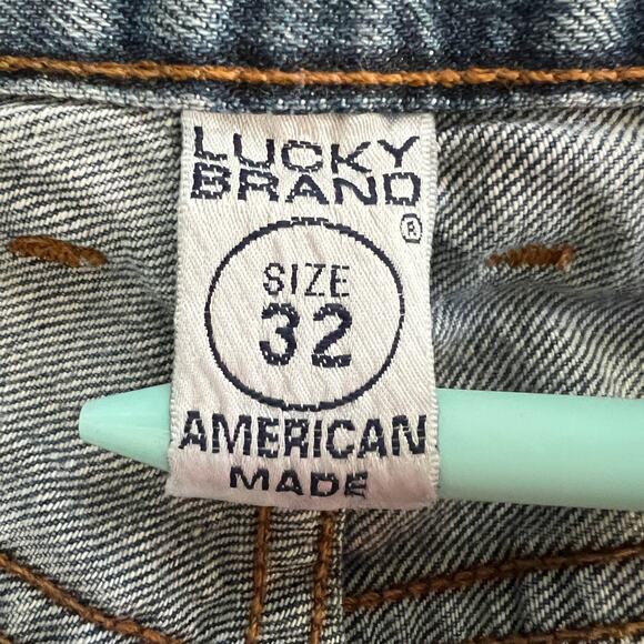 Lucky Brand Dungarees Santa Fe Jeans Men’s 32 Blue USA Made Straight Leg - Picture 4 of 10